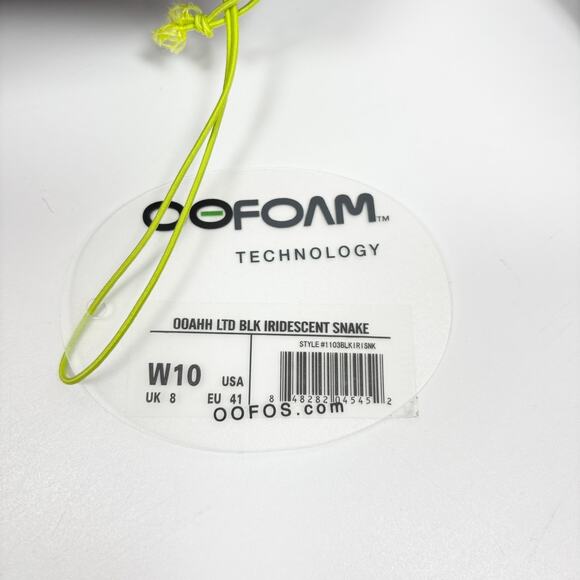 Nw Oofos Ooahh Slide Sandals Womens 10 Iridescent Snake Limited Edition Recovery - Picture 6 of 6